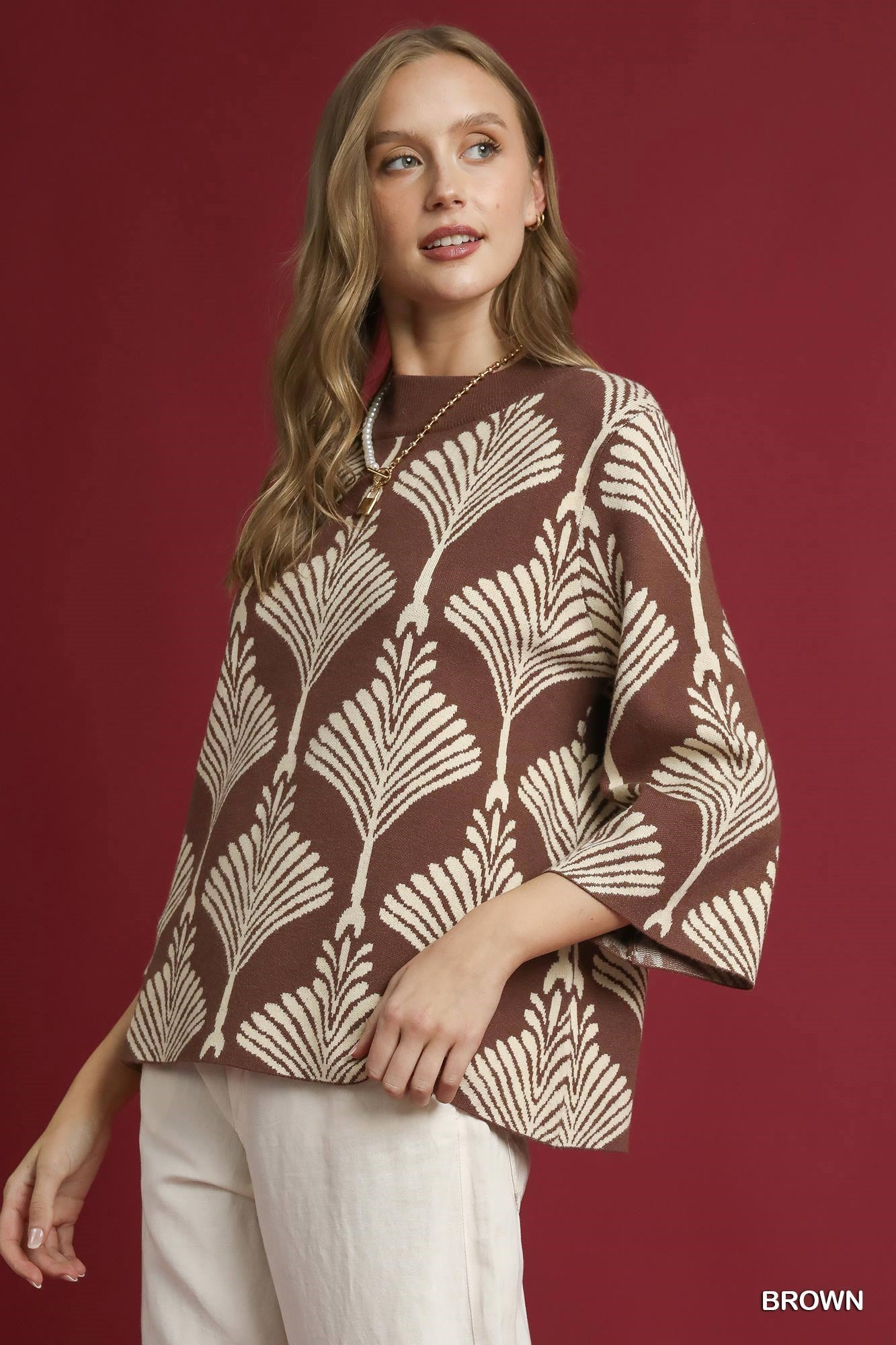 Abstract Print Pullover Sweater