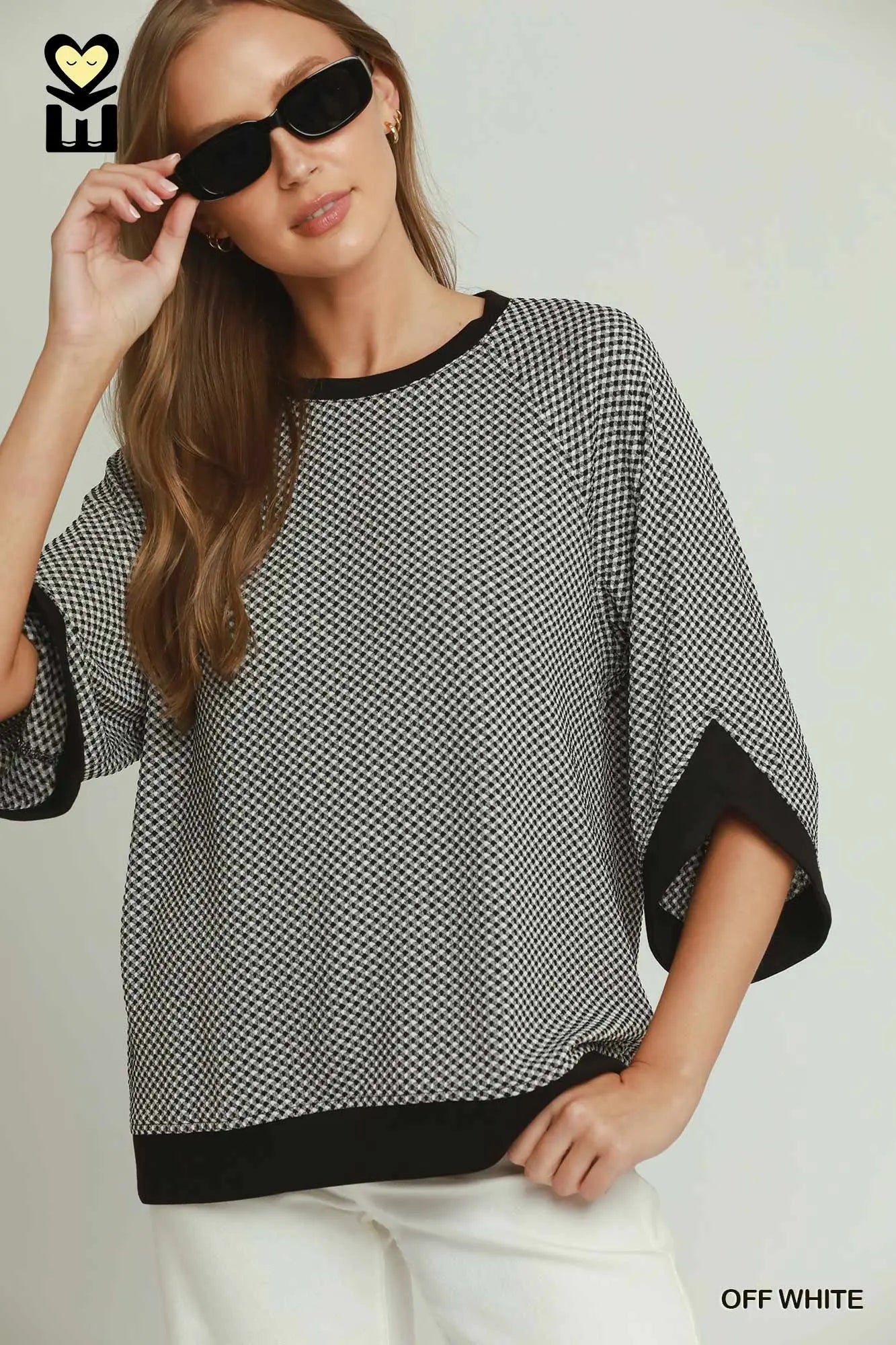 Textured Knit Raglan Sleeve Top