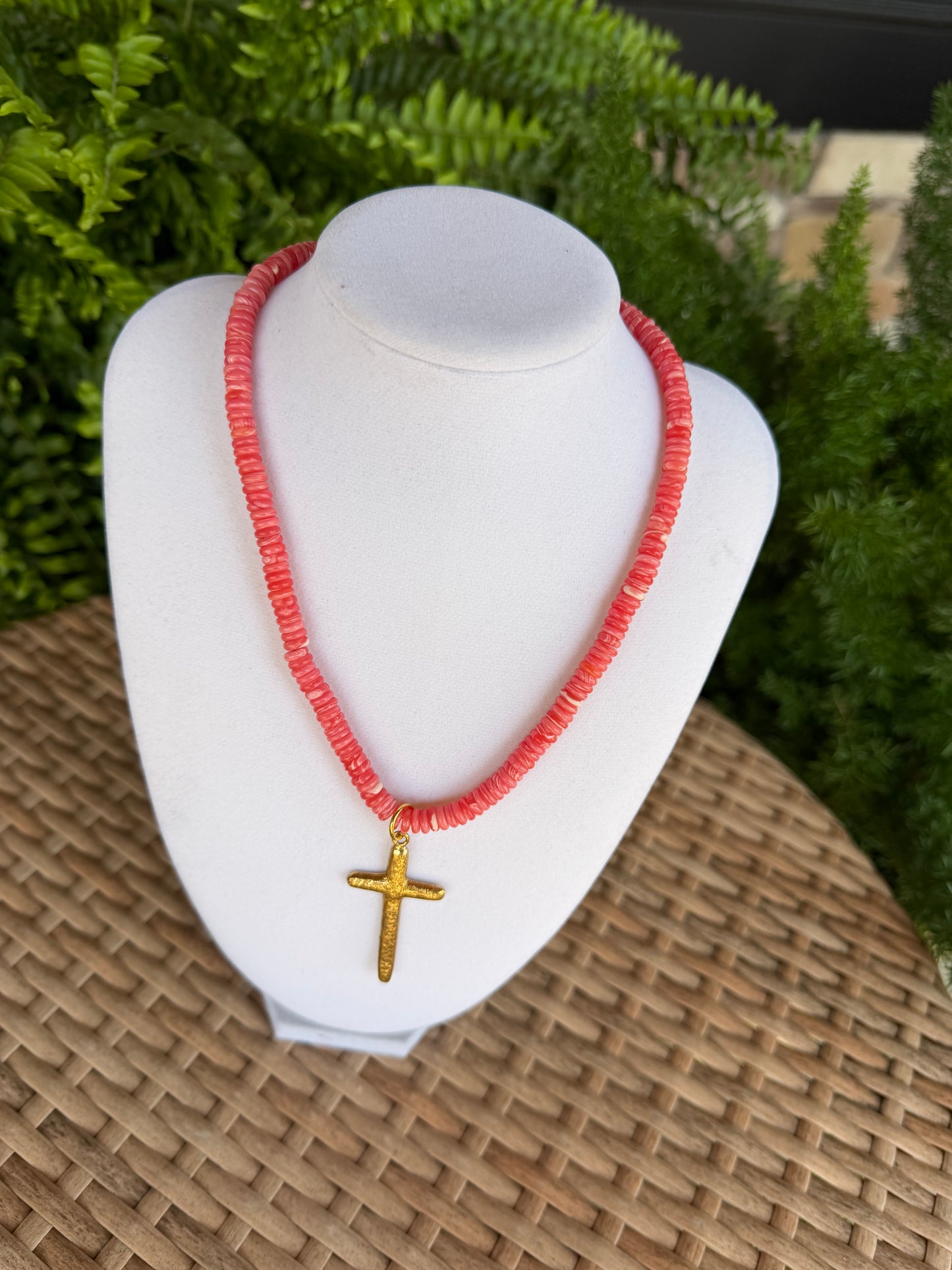 Red with Cross Necklace