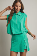 Bubble Hem Top And Skort Set