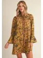 Jodifl Long Bell Sleeve Boho Floral Dress