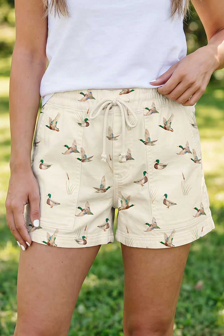 Duck Mallard Drawstring Denim Shorts