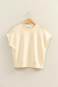 Crew Neck Short Dolman Sleeve Top