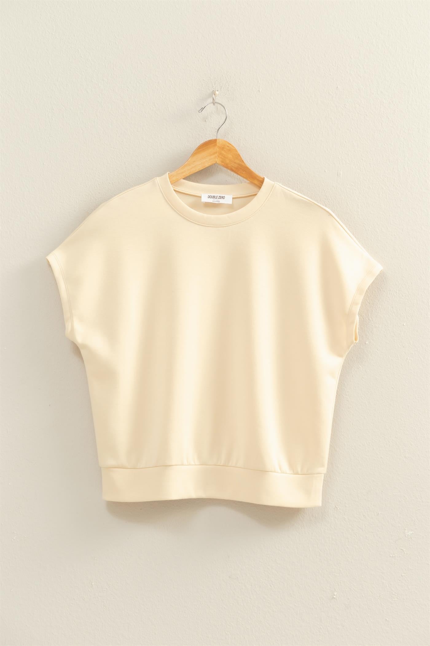 Crew Neck Short Dolman Sleeve Top
