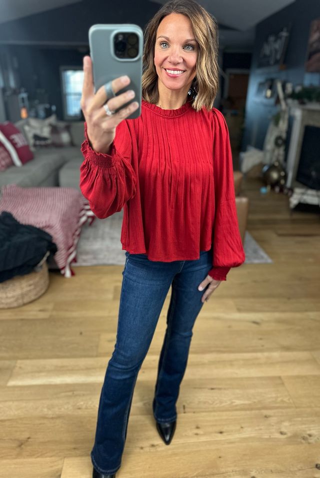 Flowy Smocked Cuff blouse