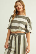 Wide Stripe Boat Neck Top