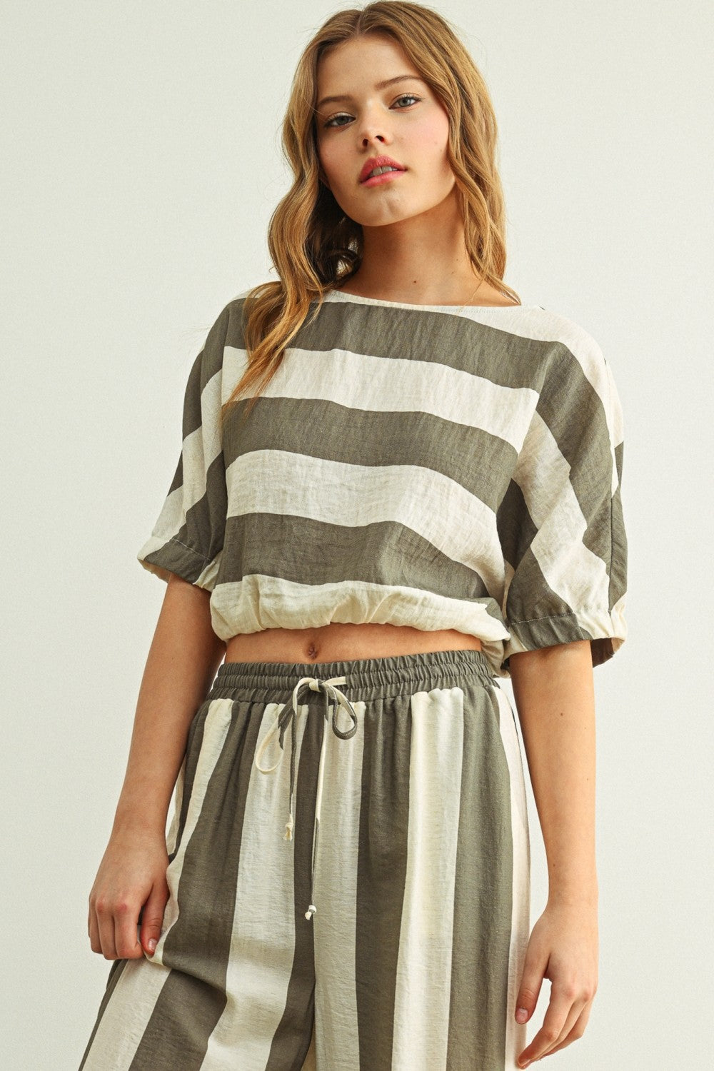 Wide Stripe Boat Neck Top