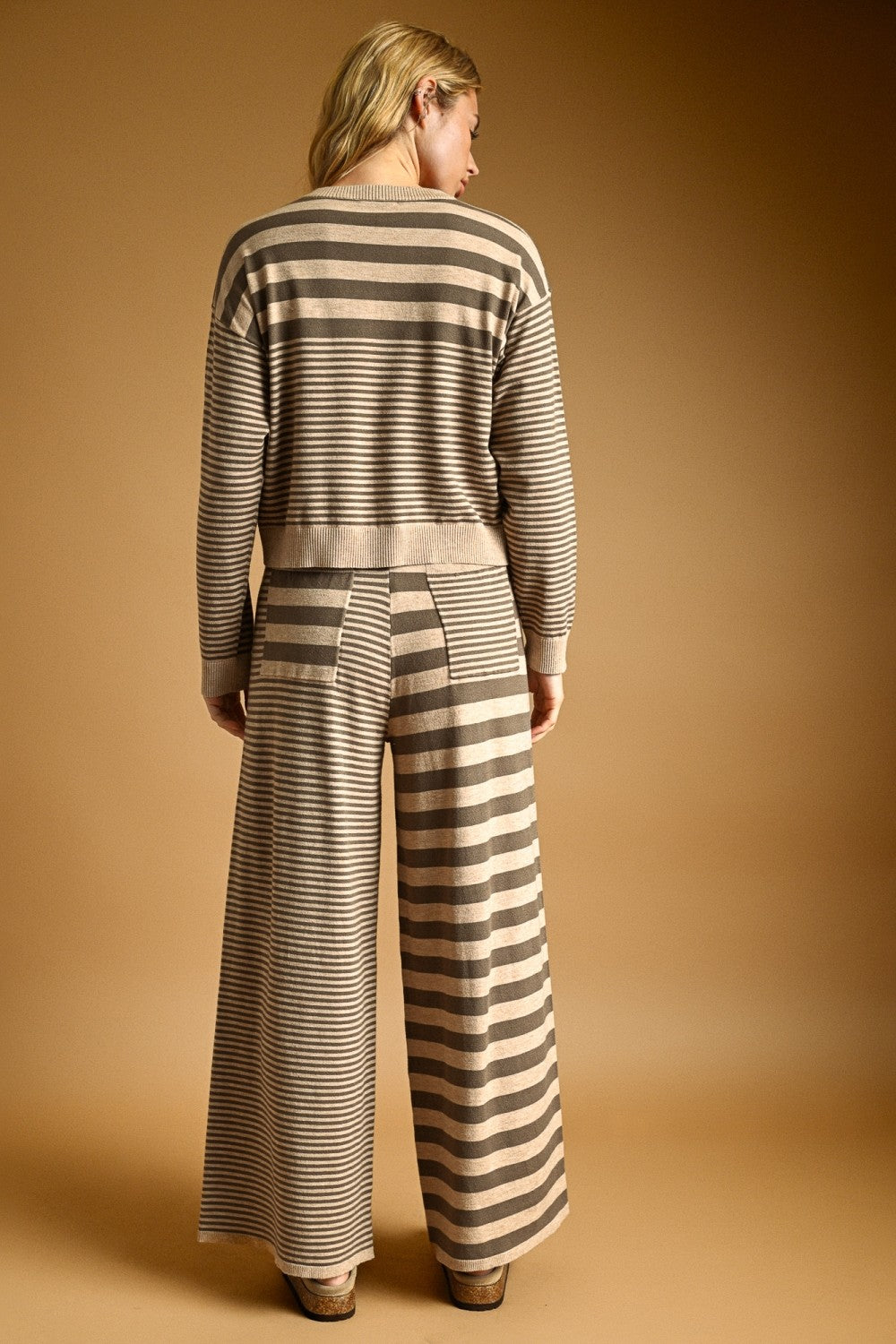 Panel-blocked stripe top