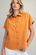Mineral Washed Button Down Shirt