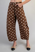 Mineral Washed Polka Dot Barrel Pants