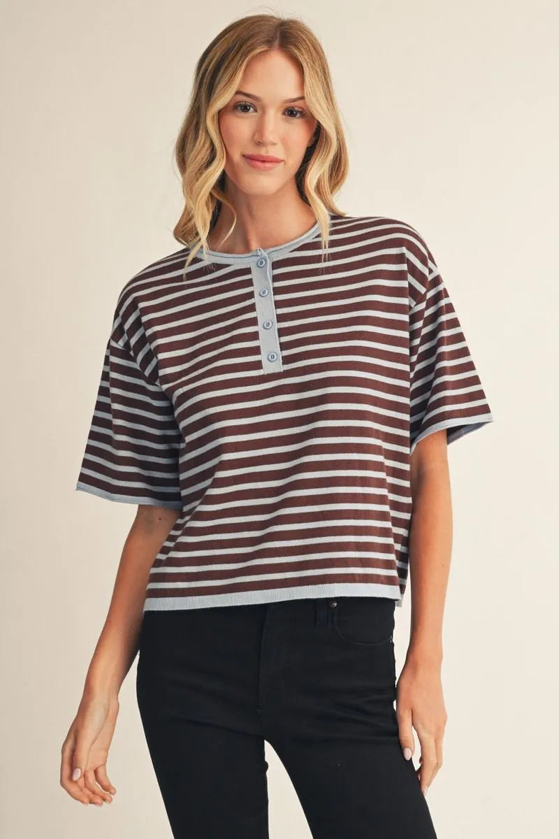 stripe lightweight sweater top