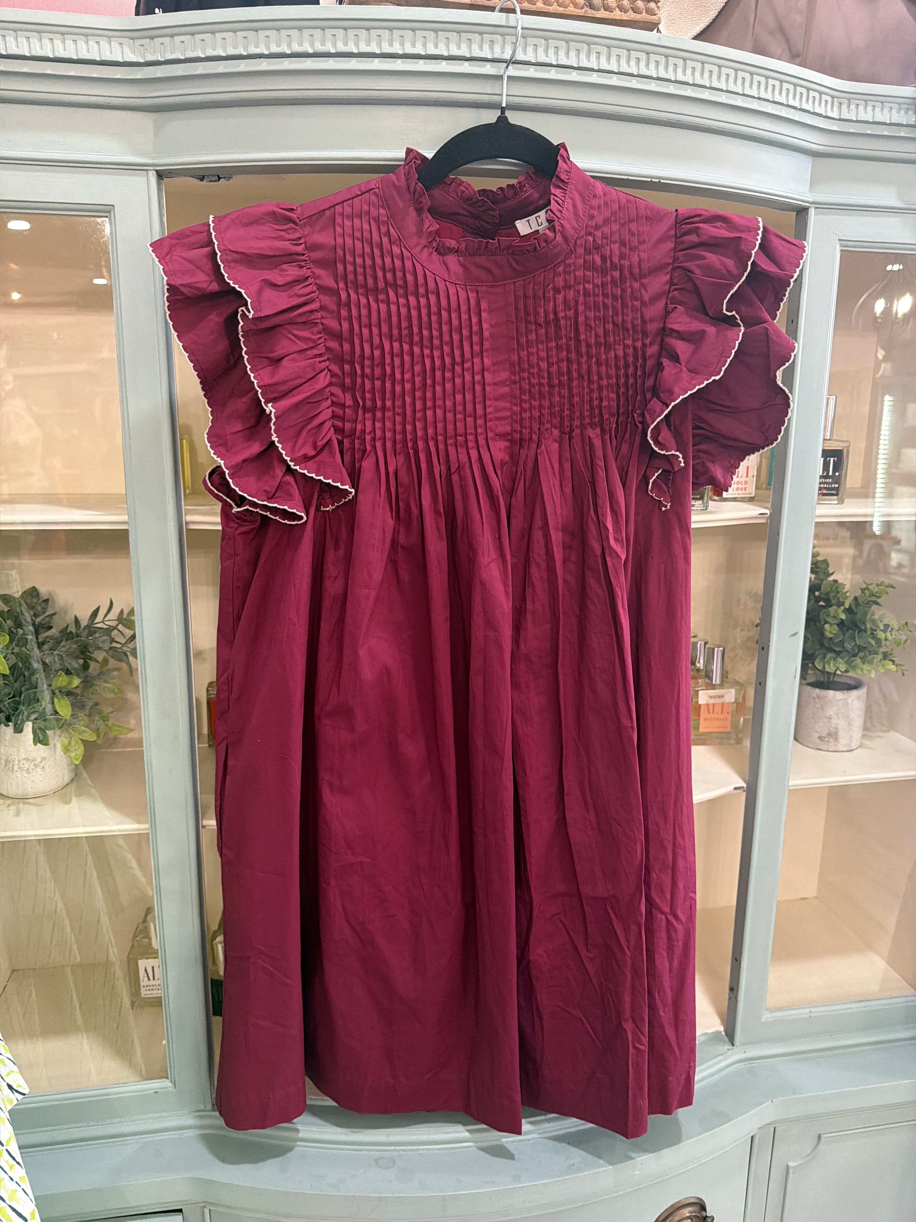 Plum High Neck Babydoll Mini Dress