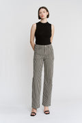 Super High Loose Fit Straight Striped Jeans