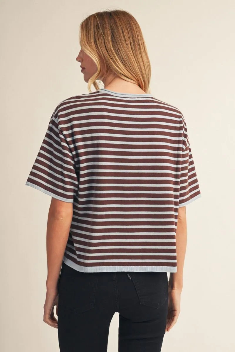 stripe lightweight sweater top