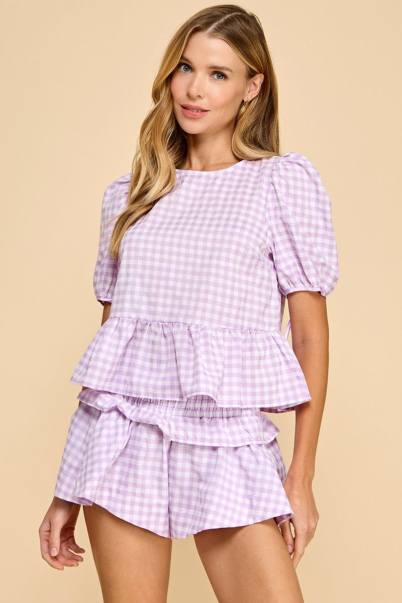 Plaid Ruffle Set
