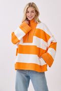 Varsity Stripe Zip Pullover