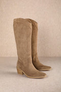 Chunky Heel Suede Knee-high Boots