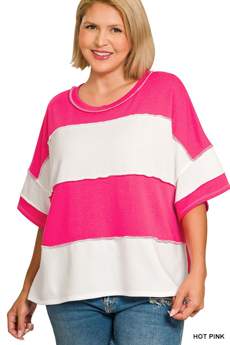 Plus Block Exposed Seam Top