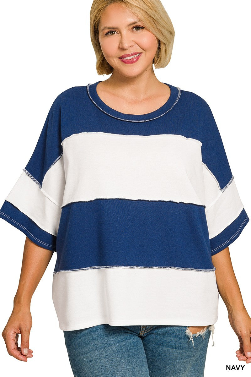 Plus Block Exposed Seam Top