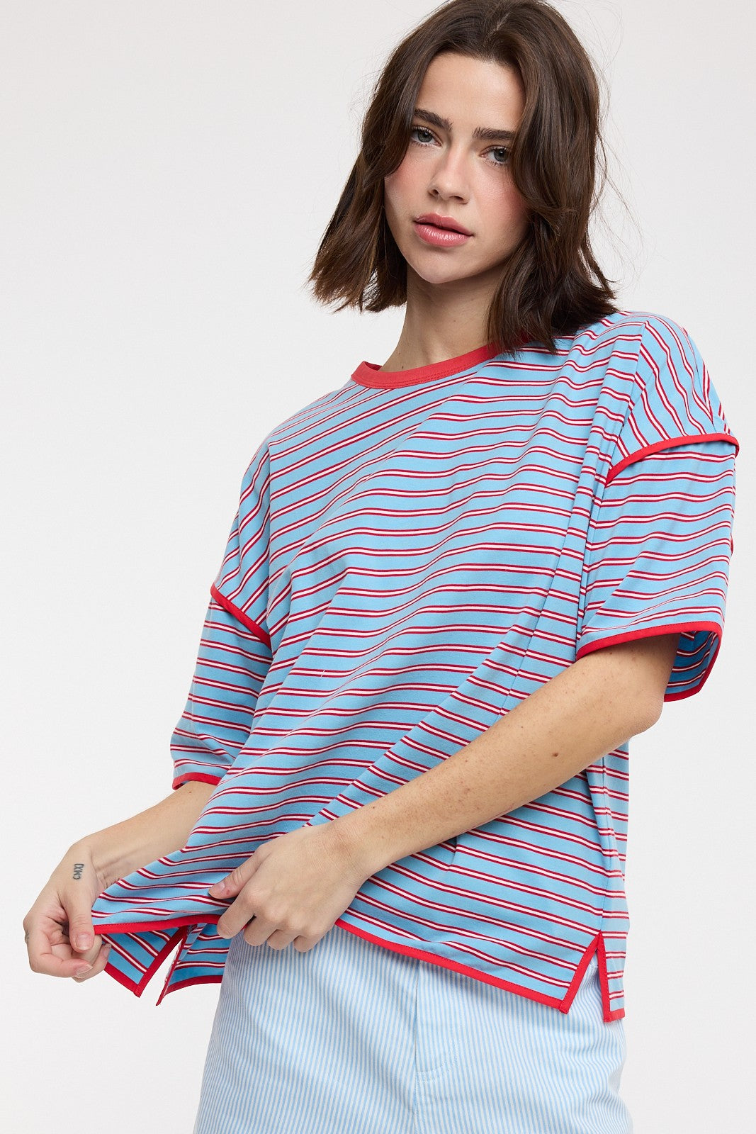 Striped short sleeve tee