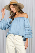 Off shoulder Long Sleeve Blouse