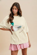 Mallard Duck Printed Oversized Tee Shirt