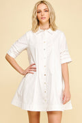 Button Down Poplin Mini Dress