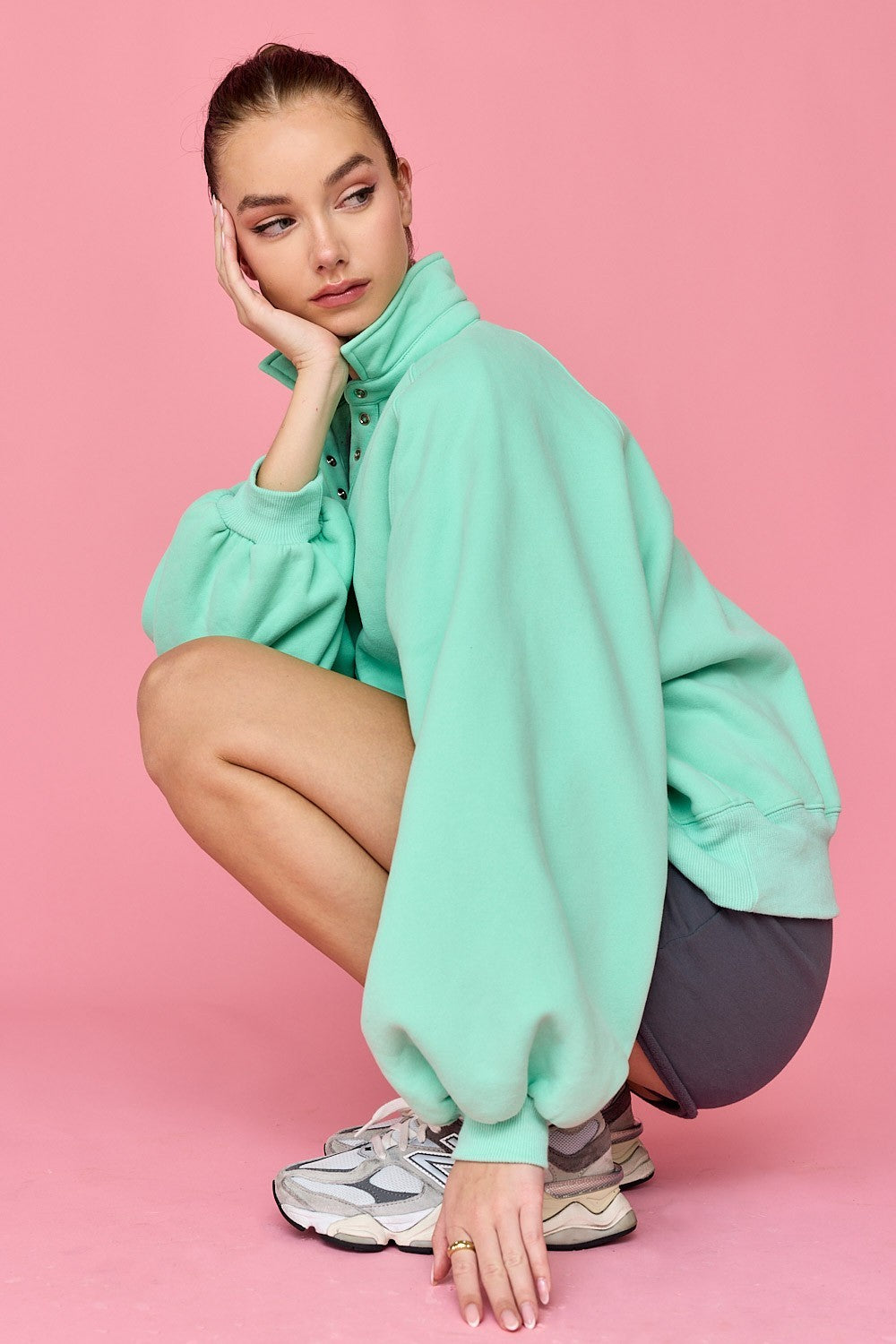 Papermoon Snap Button Collared Sweater