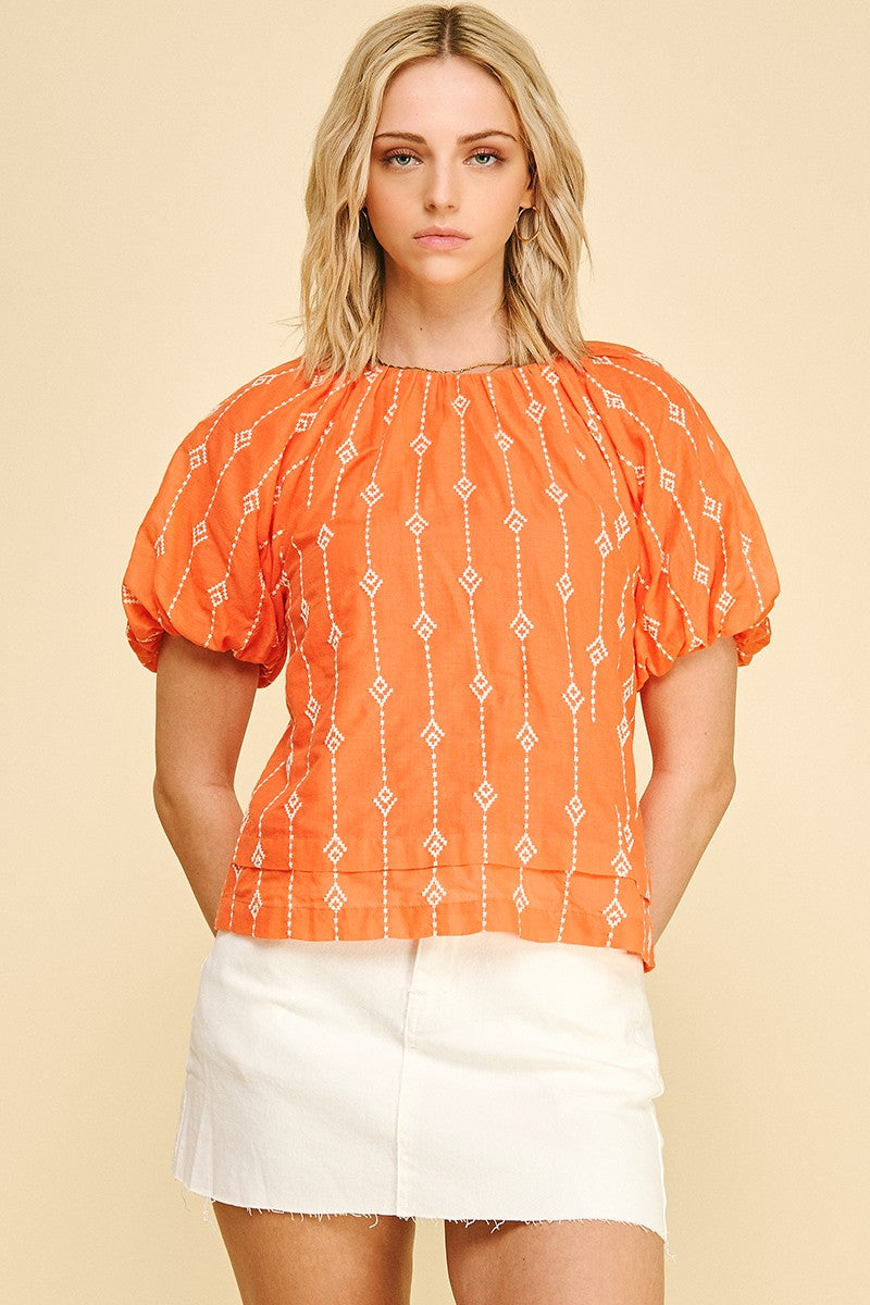 Embroidered Detail Blouse Top