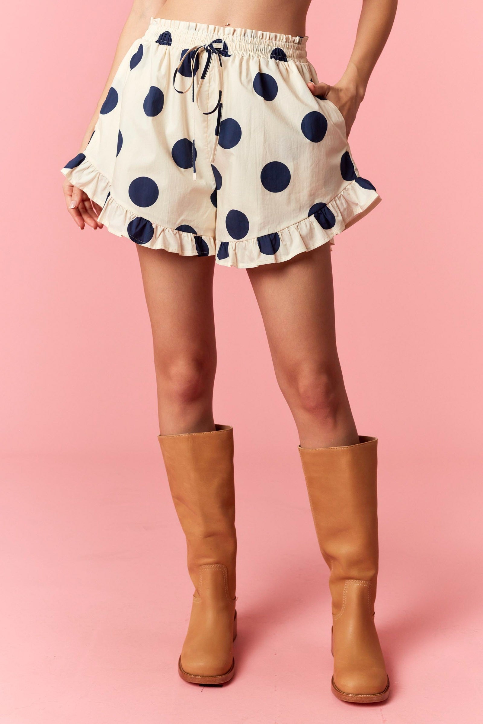 Wide Polka Dot Mini Ruffle