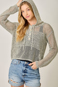 Crochet Weave Hoodie Sweater