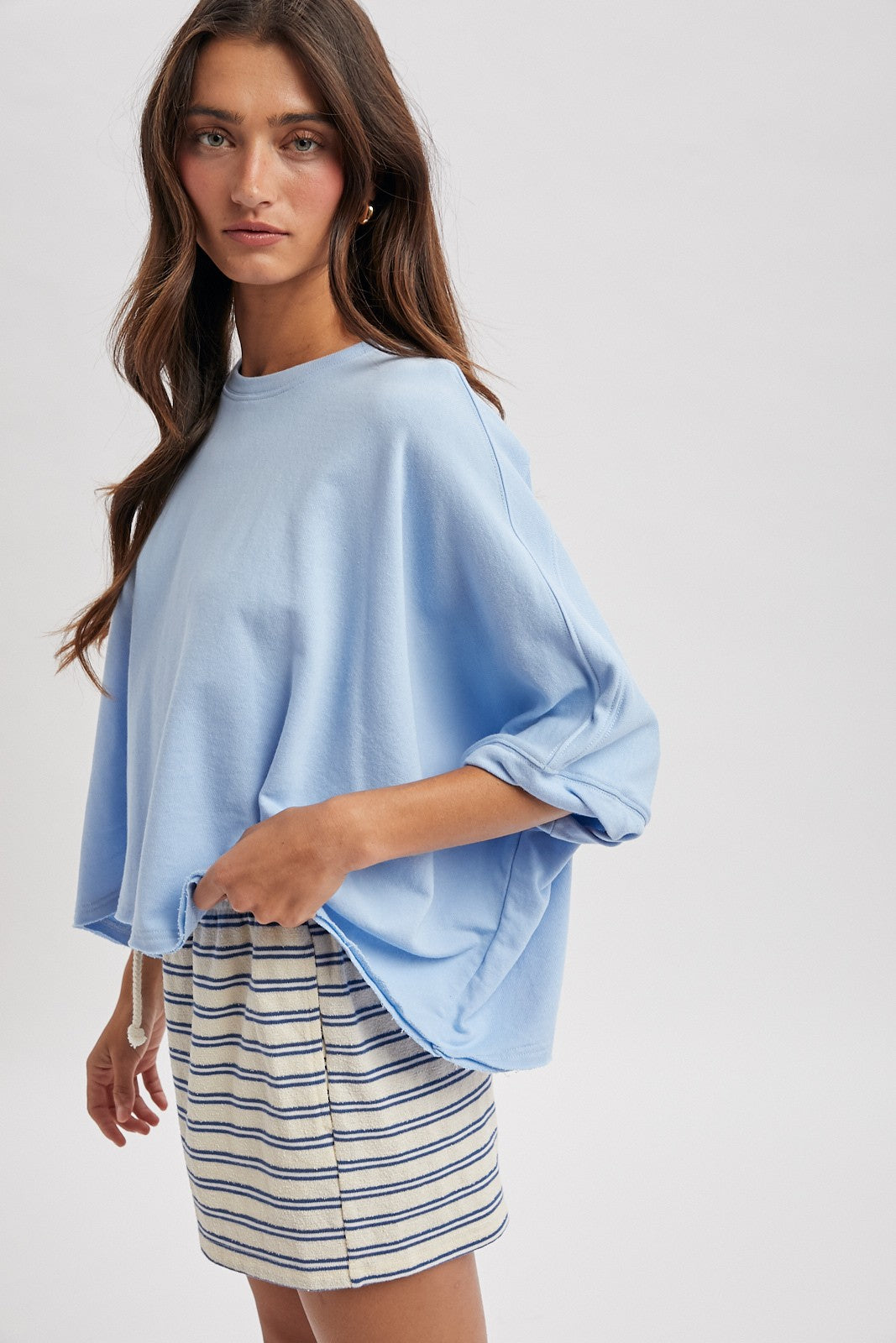Oversized Relaxed Crop Knit Top