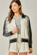 Color Block Zipped Up Jacket