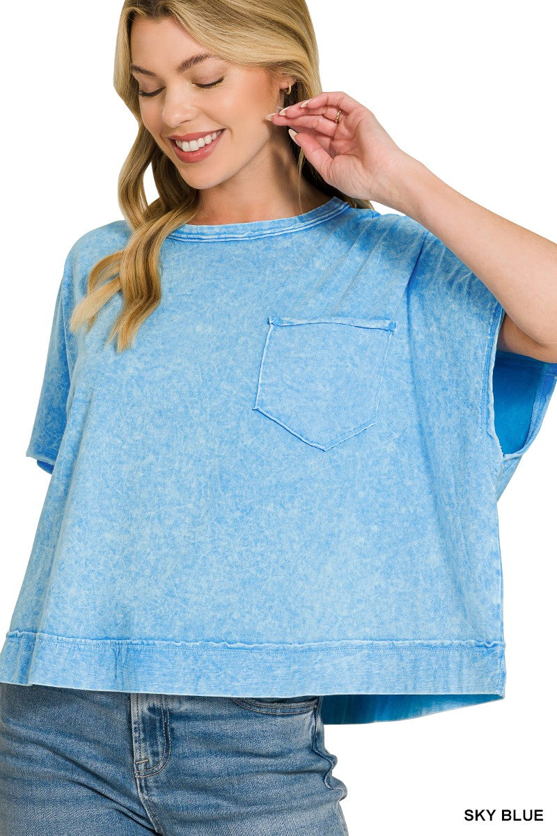 Halo Snow Washed Oversized Top