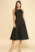 Halter Neck A-Line Midi Dress