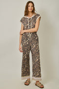Mixed Print French Terry Pants