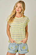 Washed Slouchy Essential Stripe Tee
