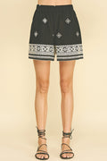 Bohemian Geometric Embroidered Short