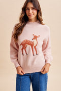 Bambi Melange Mock Neck Sweater