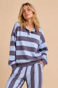 plus size Striped Rugby Pullover