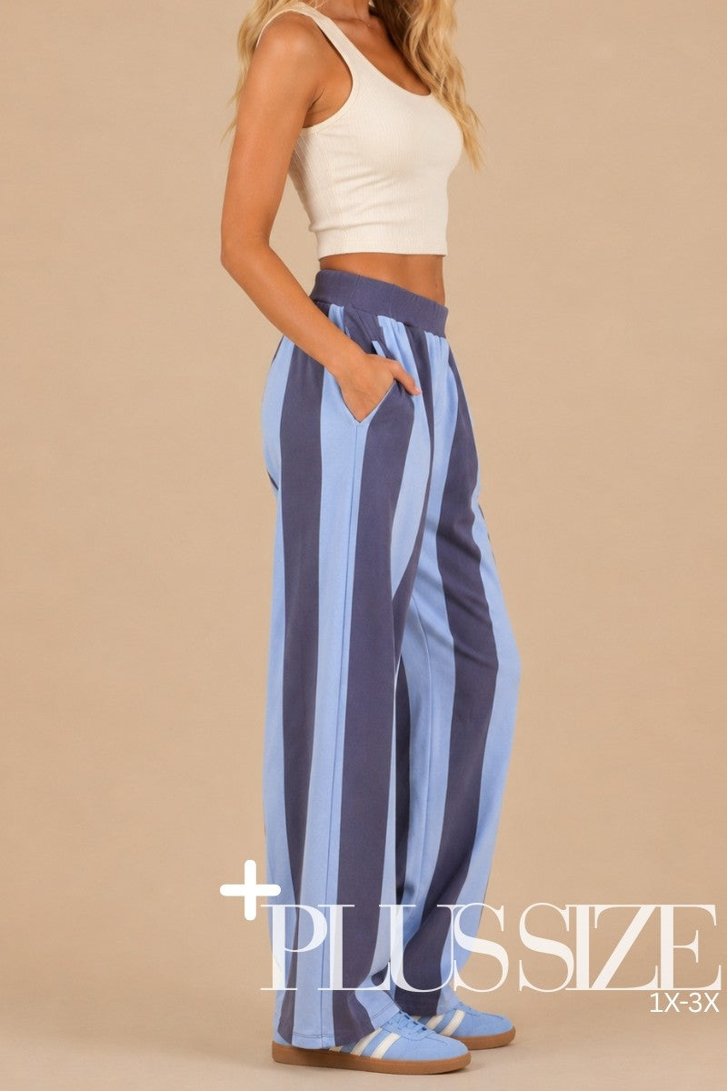 Plus Size Wide Leg Stripe pants