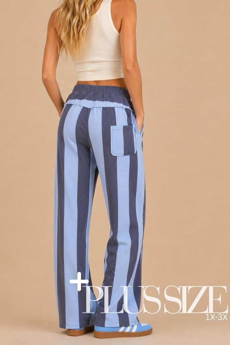 Plus Size Wide Leg Stripe pants