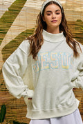 Patchwork Embroidered "jesus" Appliqué Sweatshirt