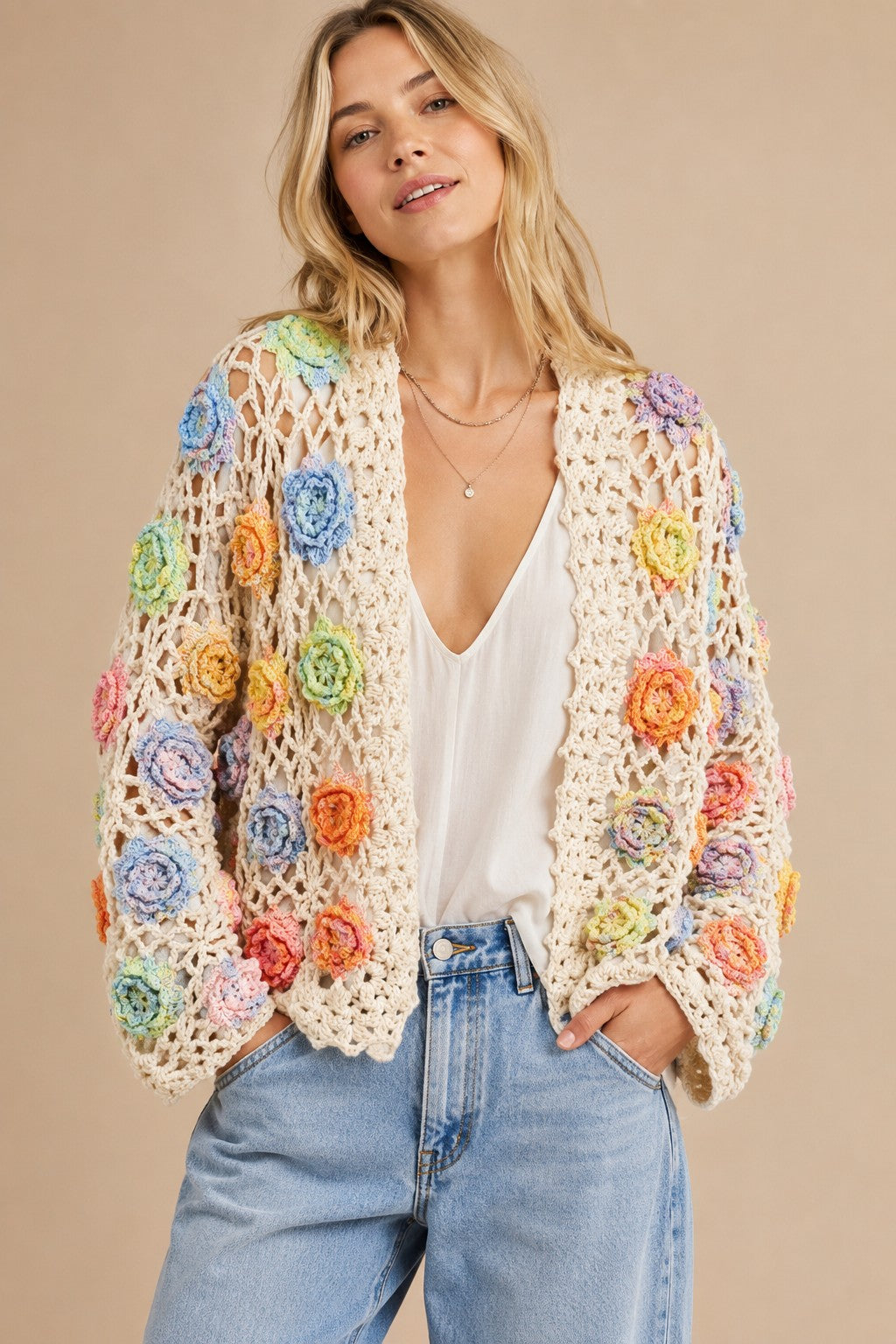 Floral Crochet Cardigan