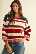 Christmas multi stripe sweater