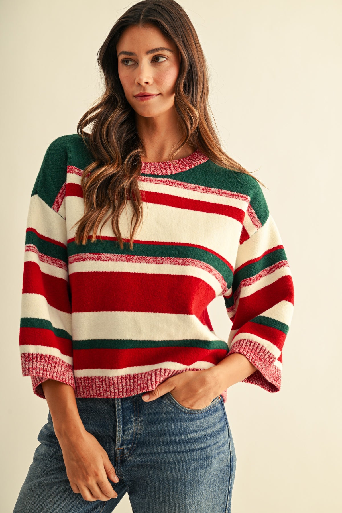 Christmas multi stripe sweater