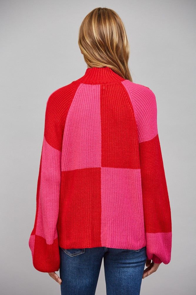 Colorblock Festive turtleneck sweater