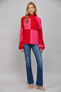 Colorblock Festive turtleneck sweater