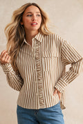 Ruffled Hide Button Down Shirt