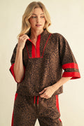 Faux Suede Leopard Top